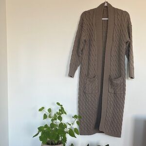 Women's Cable Knit Cardigan - Tan